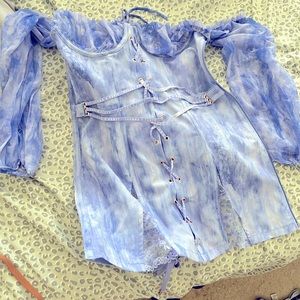 Savage x Fenty Purple watercolor body-con dress.